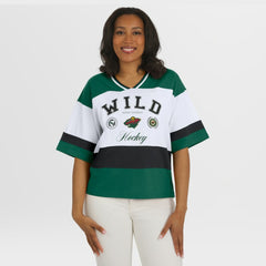 Minnesota Wild WEAR by Erin Andrews Women's Jersey Style Tee - Green/White - NHL