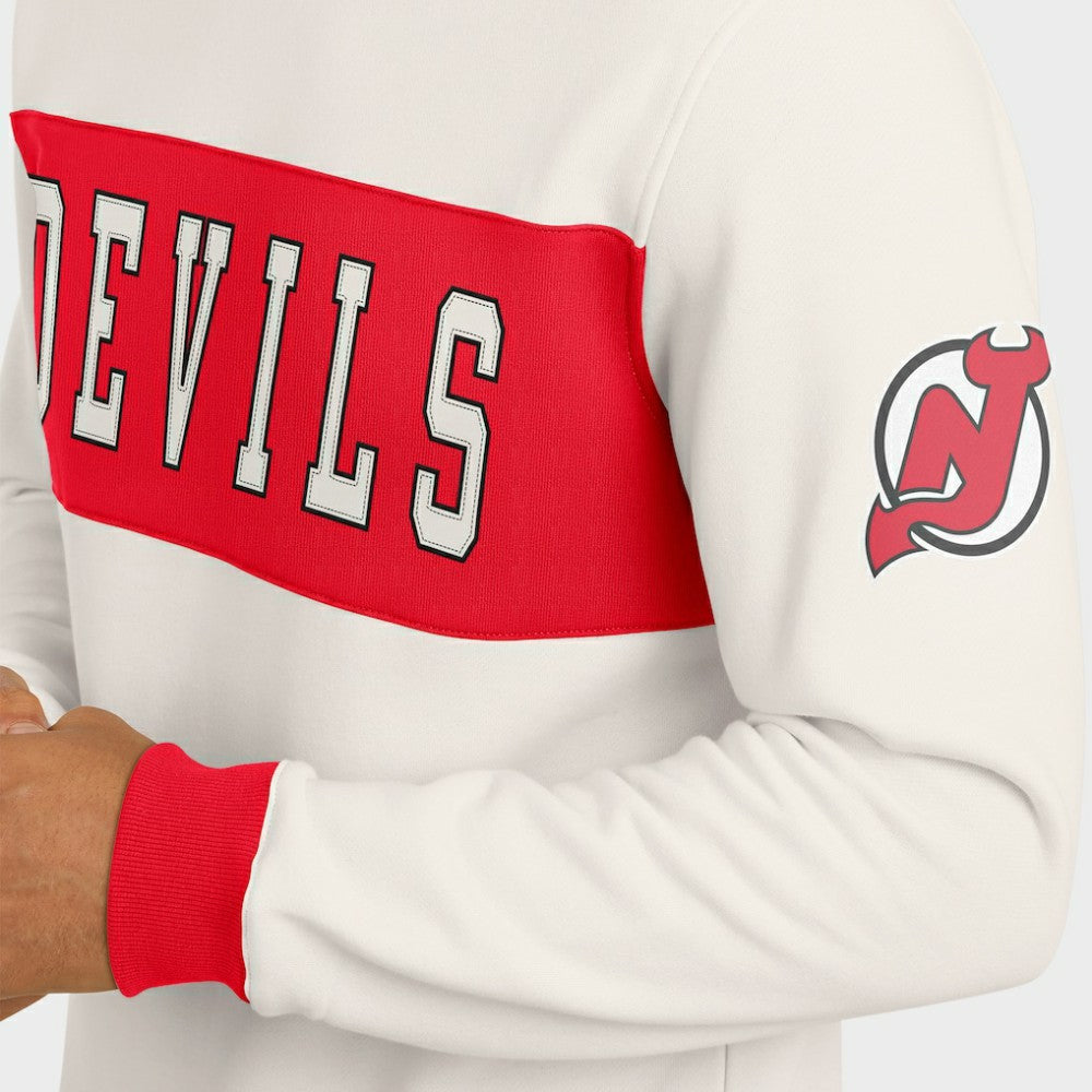 New Jersey Devils Darius Rucker Collection by Fanatics Colorblock Pullover Sweatshirt - Cream - NHL