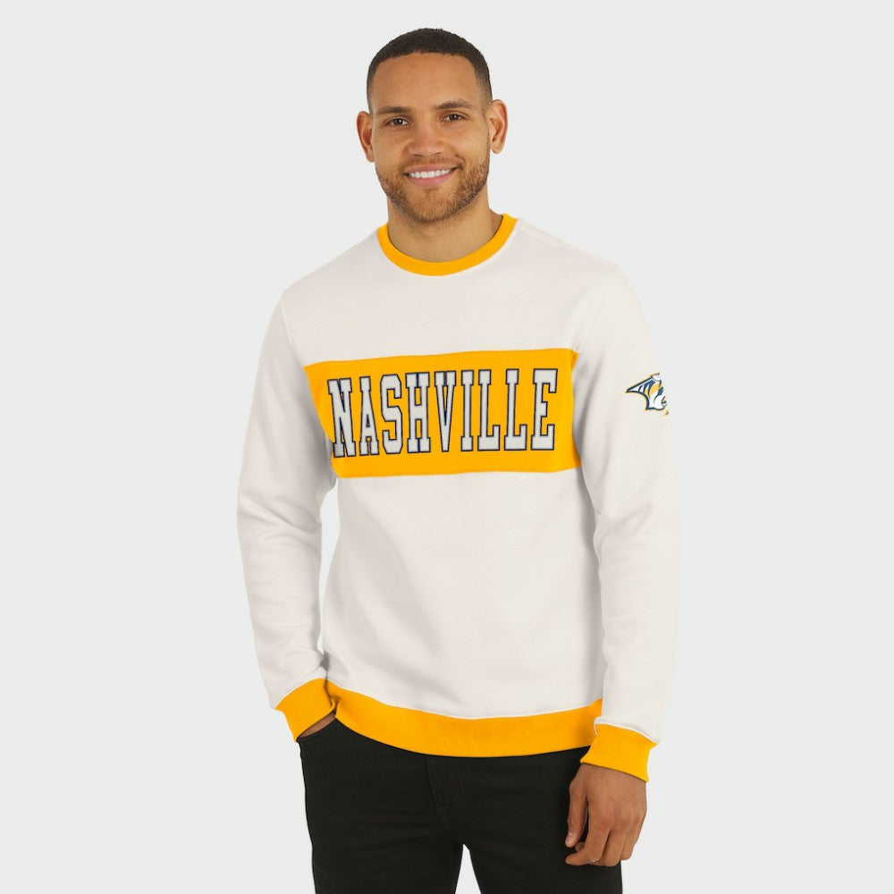 Nashville Predators Darius Rucker Collection by Fanatics Colorblock Pullover Sweatshirt - Cream - NHL