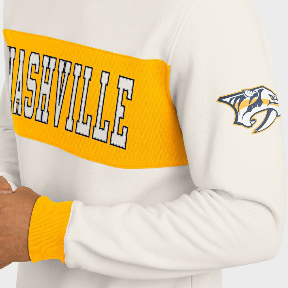 Nashville Predators Darius Rucker Collection by Fanatics Colorblock Pullover Sweatshirt - Cream - NHL