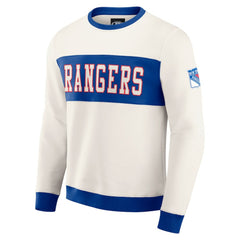 New York Rangers Darius Rucker Collection by Fanatics Colorblock Pullover Sweatshirt - Cream - NHL