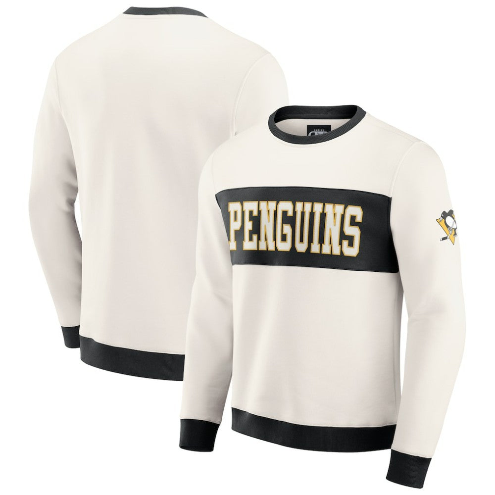 Pittsburgh Penguins Darius Rucker Collection by Fanatics Colorblock Pullover Sweatshirt - Cream - NHL