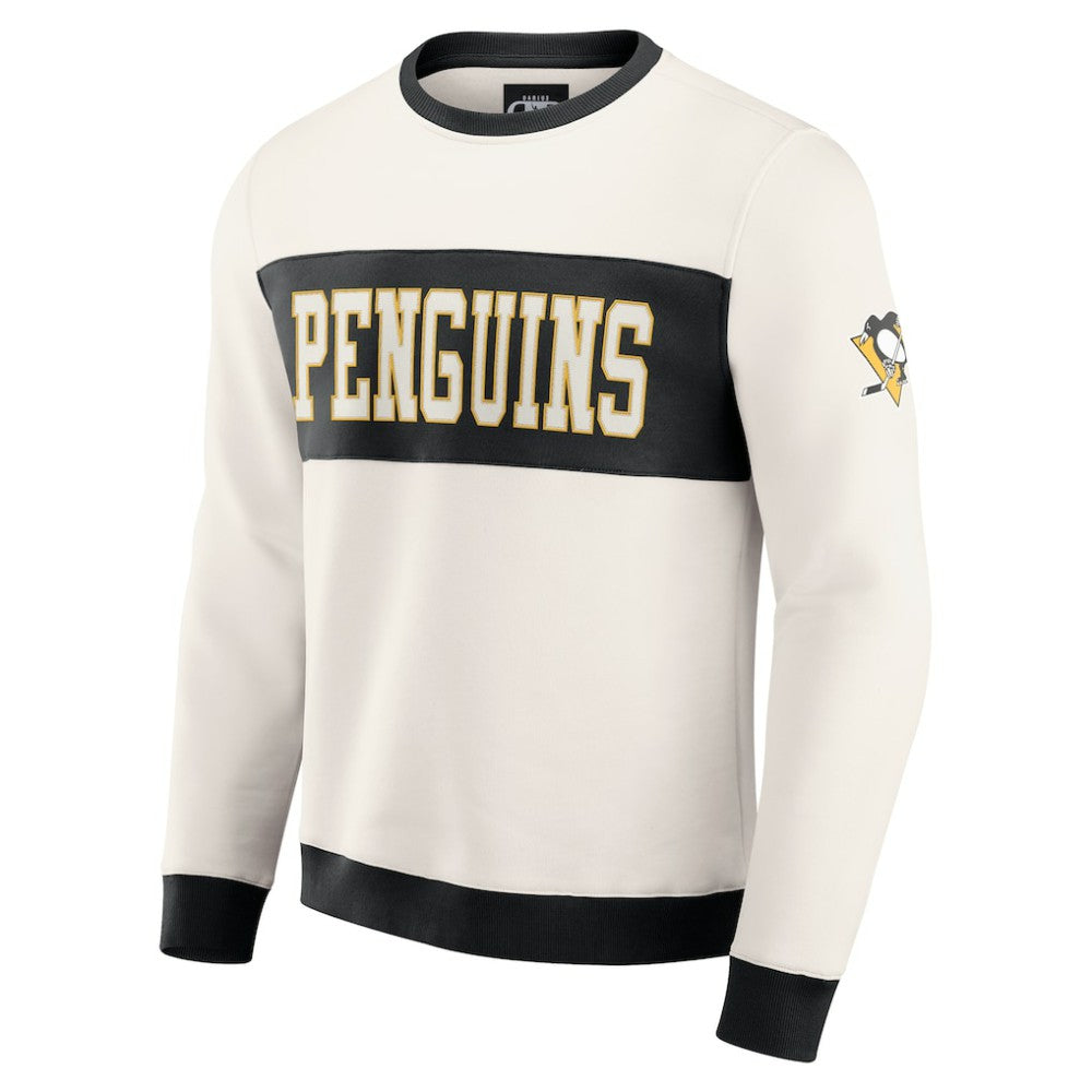 Pittsburgh Penguins Darius Rucker Collection by Fanatics Colorblock Pullover Sweatshirt - Cream - NHL