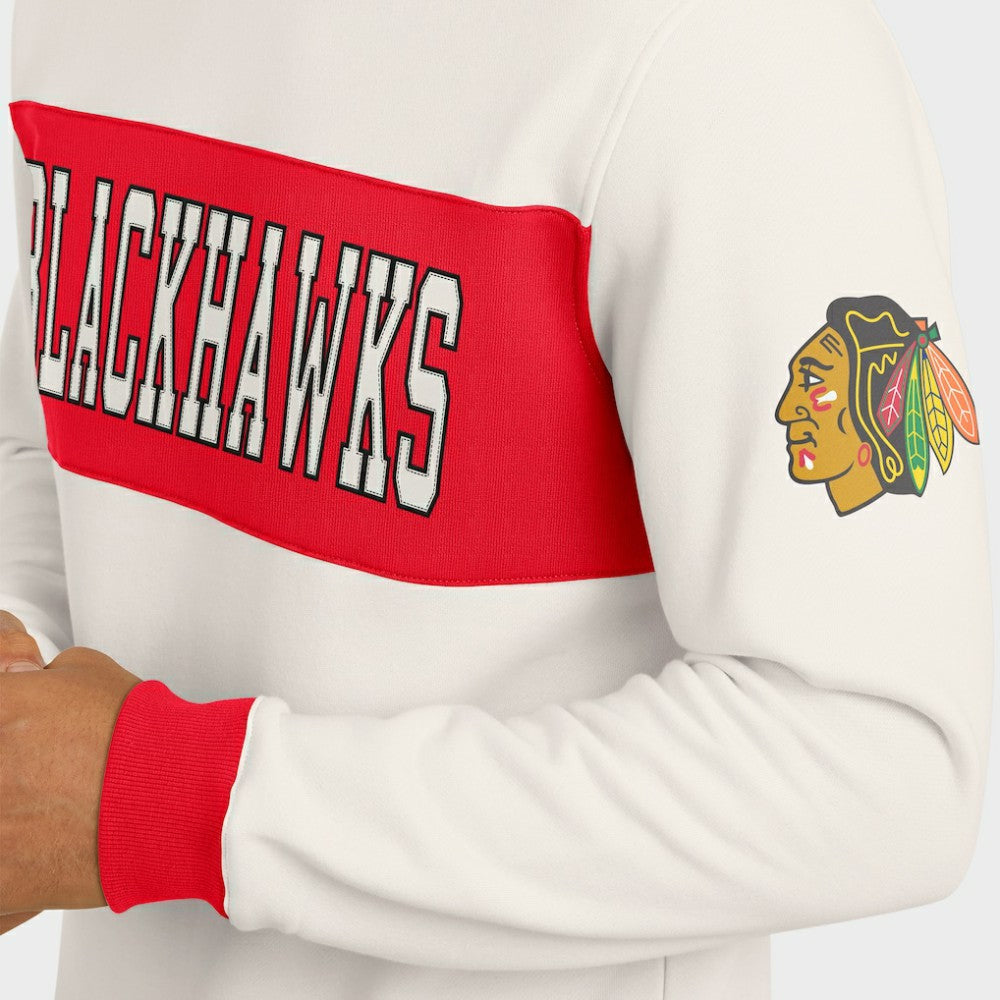 Chicago Blackhawks Darius Rucker Collection by Fanatics Colorblock Pullover Sweatshirt - Cream - NHL