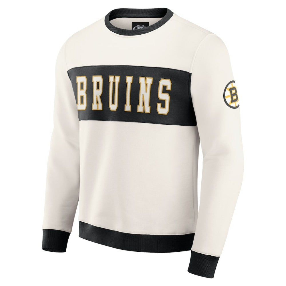 Boston Bruins Darius Rucker Collection by Fanatics Colorblock Pullover Sweatshirt - Cream - NHL