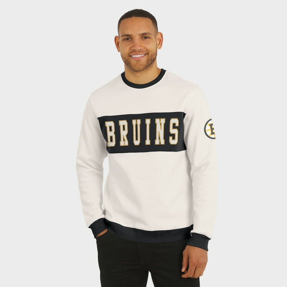 Boston Bruins Darius Rucker Collection by Fanatics Colorblock Pullover Sweatshirt - Cream - NHL