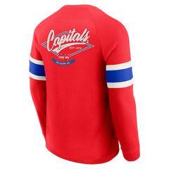 Washington Capitals Darius Rucker Collection by Fanatics Waffle-Knit Raglan Long Sleeve Henley T-Shirt - Red - NHL