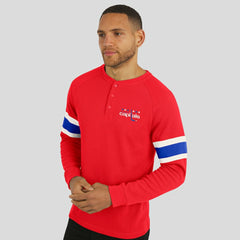 Washington Capitals Darius Rucker Collection by Fanatics Waffle-Knit Raglan Long Sleeve Henley T-Shirt - Red - NHL