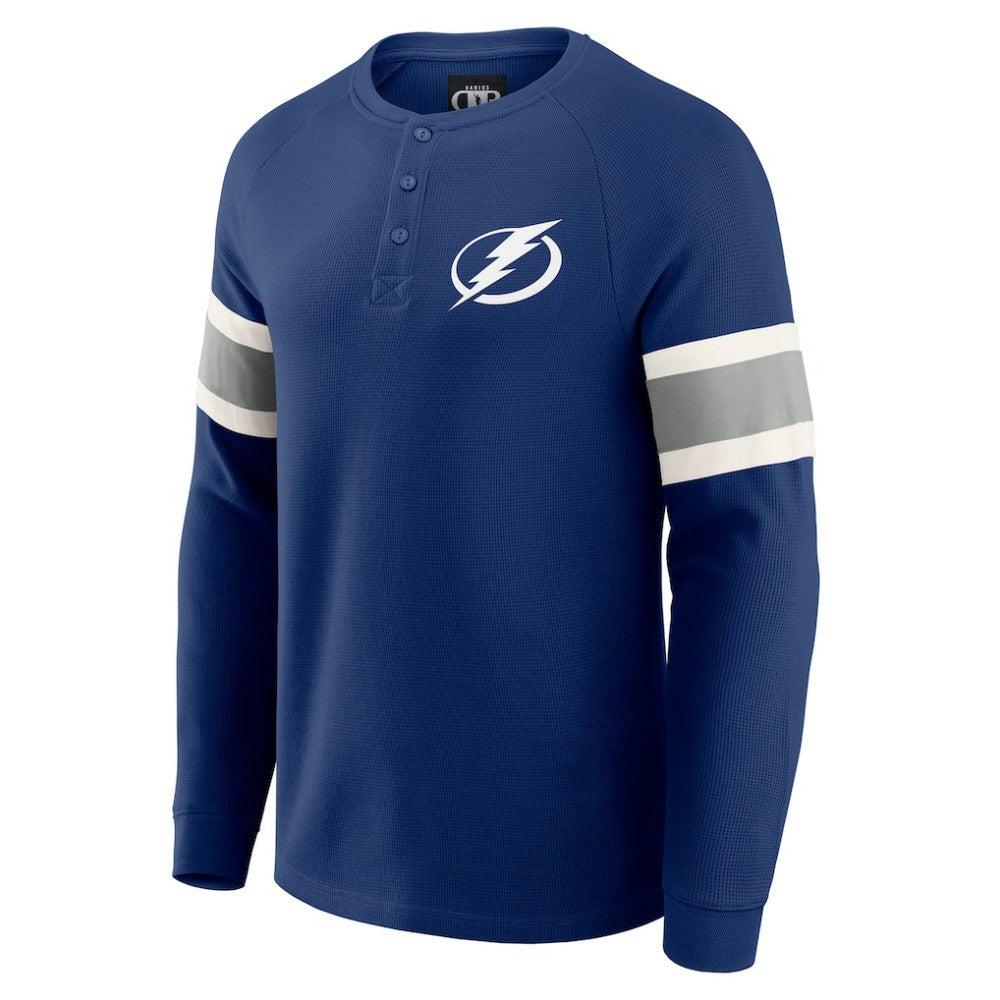 Tampa Bay Lightning Darius Rucker Collection by Fanatics Waffle-Knit Raglan Long Sleeve Henley T-Shirt - Navy - NHL