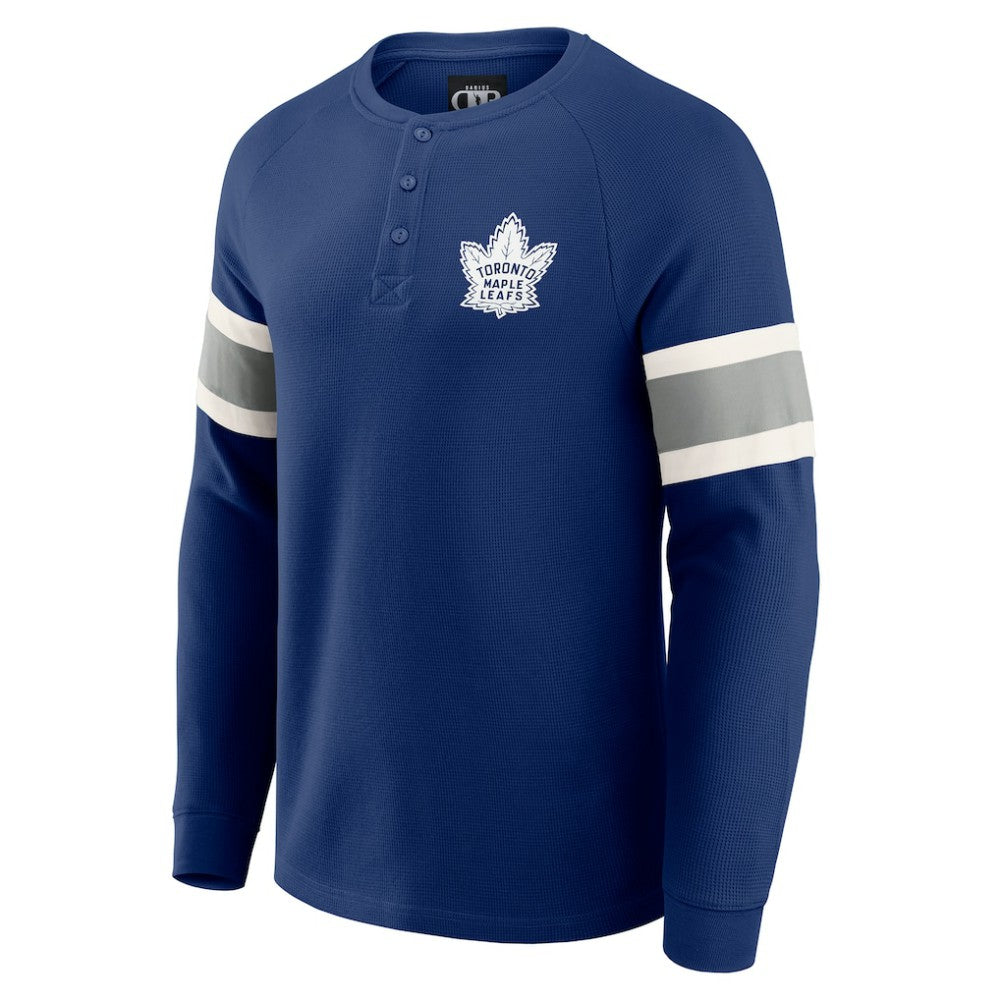Toronto Maple Leafs Darius Rucker Collection by Fanatics Waffle-Knit Raglan Long Sleeve Henley T-Shirt - Navy - NHL