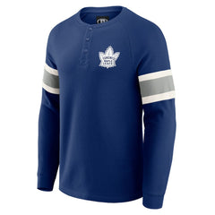 Toronto Maple Leafs Darius Rucker Collection by Fanatics Waffle-Knit Raglan Long Sleeve Henley T-Shirt - Navy - NHL