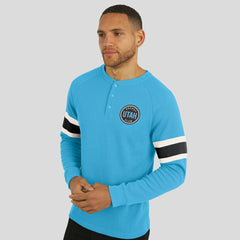 Utah Hockey Club Darius Rucker Collection by Fanatics Waffle-Knit Raglan Long Sleeve Henley T-Shirt - Light Blue - NHL