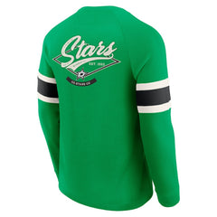 Dallas Stars Darius Rucker Collection by Fanatics Waffle-Knit Raglan Long Sleeve Henley T-Shirt - Green - NHL