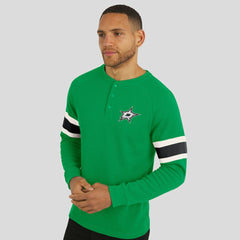 Dallas Stars Darius Rucker Collection by Fanatics Waffle-Knit Raglan Long Sleeve Henley T-Shirt - Green - NHL
