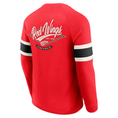 Detroit Red Wings Darius Rucker Collection by Fanatics Waffle-Knit Raglan Long Sleeve Henley T-Shirt - Red - NHL