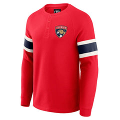 Florida Panthers Darius Rucker Collection by Fanatics Waffle-Knit Raglan Long Sleeve Henley T-Shirt - Red - NHL
