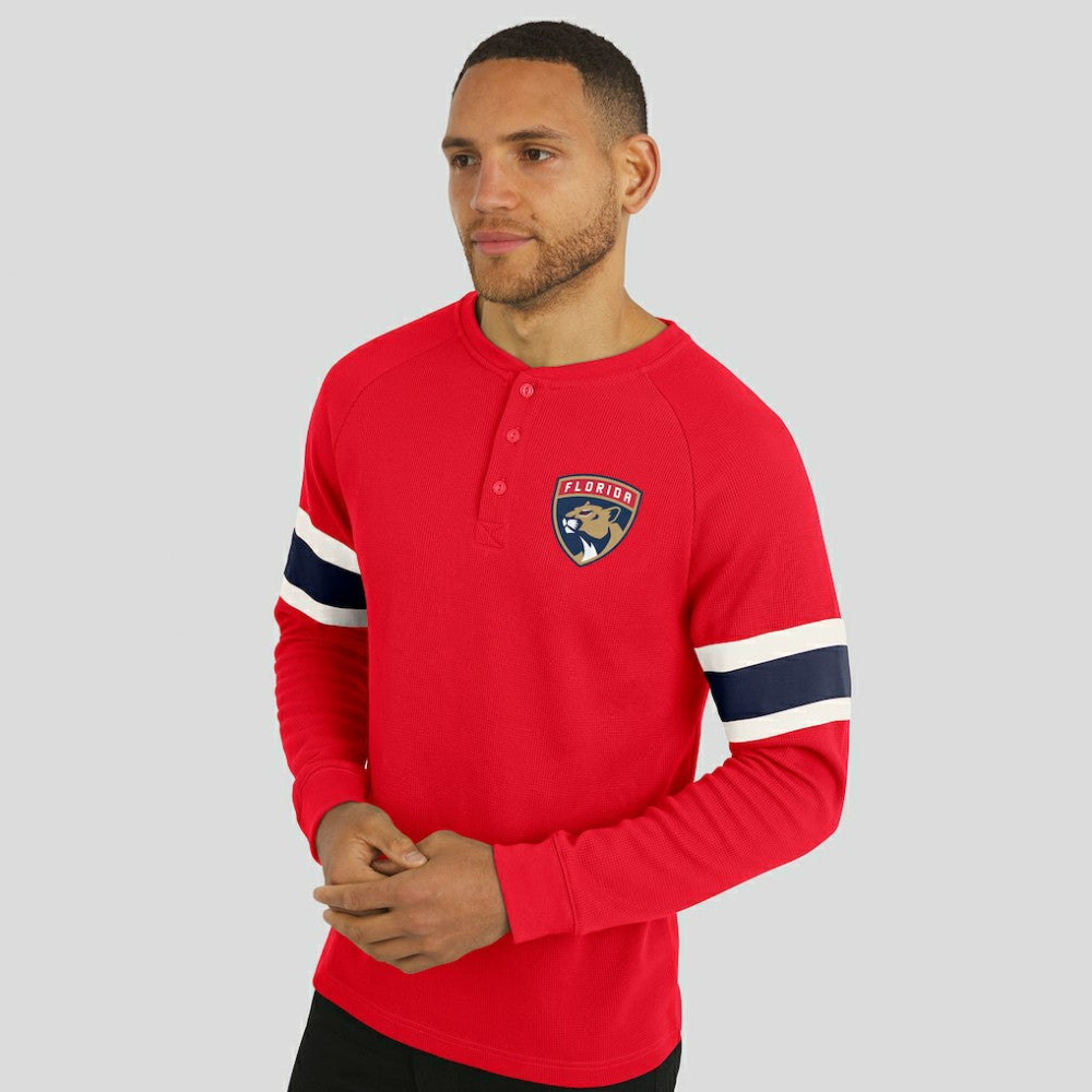Florida Panthers Darius Rucker Collection by Fanatics Waffle-Knit Raglan Long Sleeve Henley T-Shirt - Red - NHL