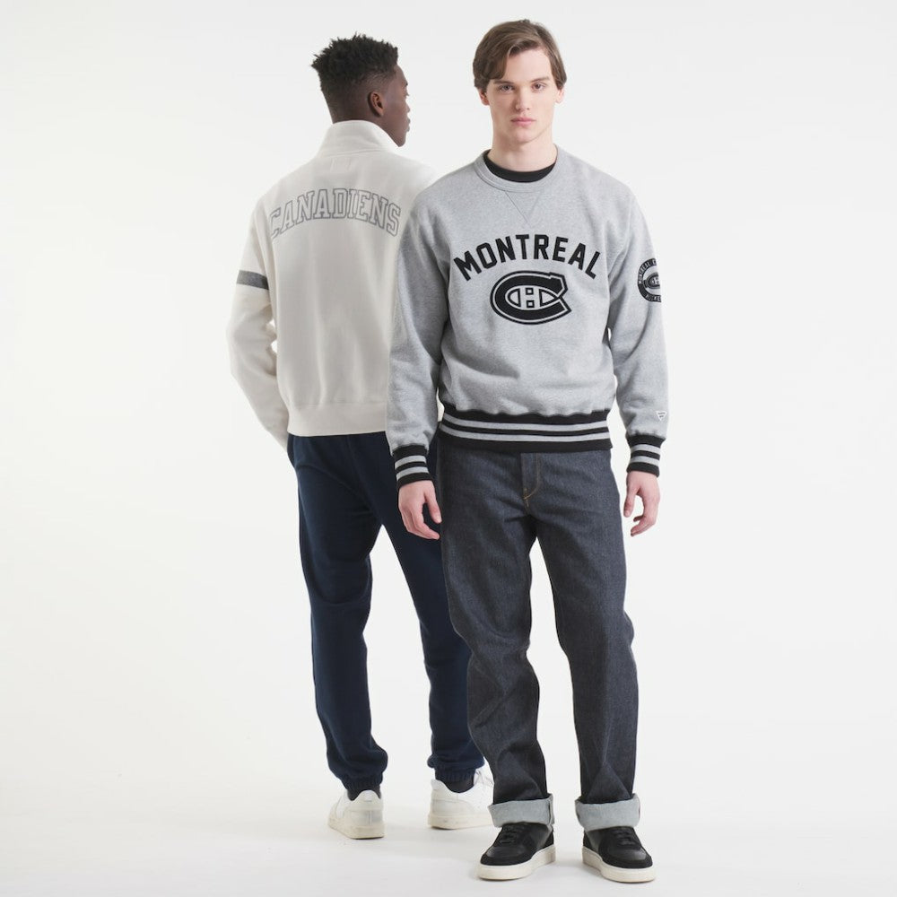 Montreal Canadiens Todd Snyder by Fanatics Relaxed Canadian Fleece Crew - Athletic Heather Gray - NHL