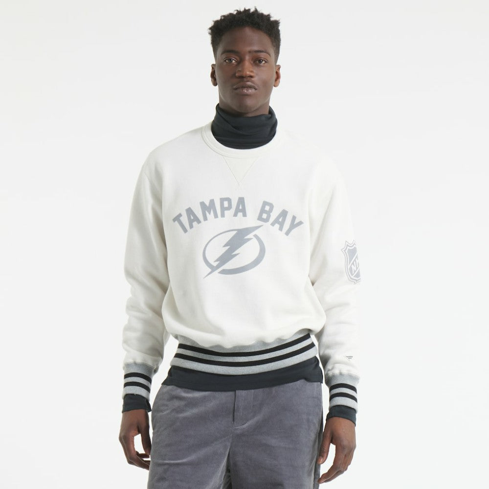Tampa Bay Lightning Todd Snyder by Fanatics Relaxed Canadian Fleece Crew - Heather Gray - NHL