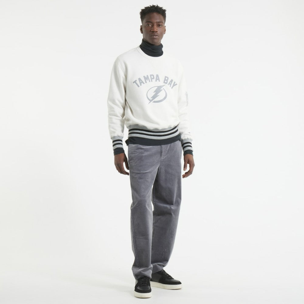 Tampa Bay Lightning Todd Snyder by Fanatics Relaxed Canadian Fleece Crew - Heather Gray - NHL