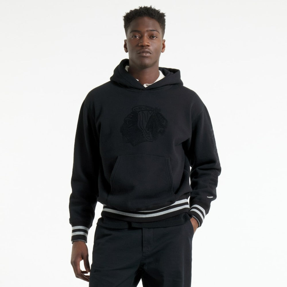 Chicago Blackhawks Todd Snyder by Fanatics Relaxed Canadian Fleece Hoodie - Black - NHL