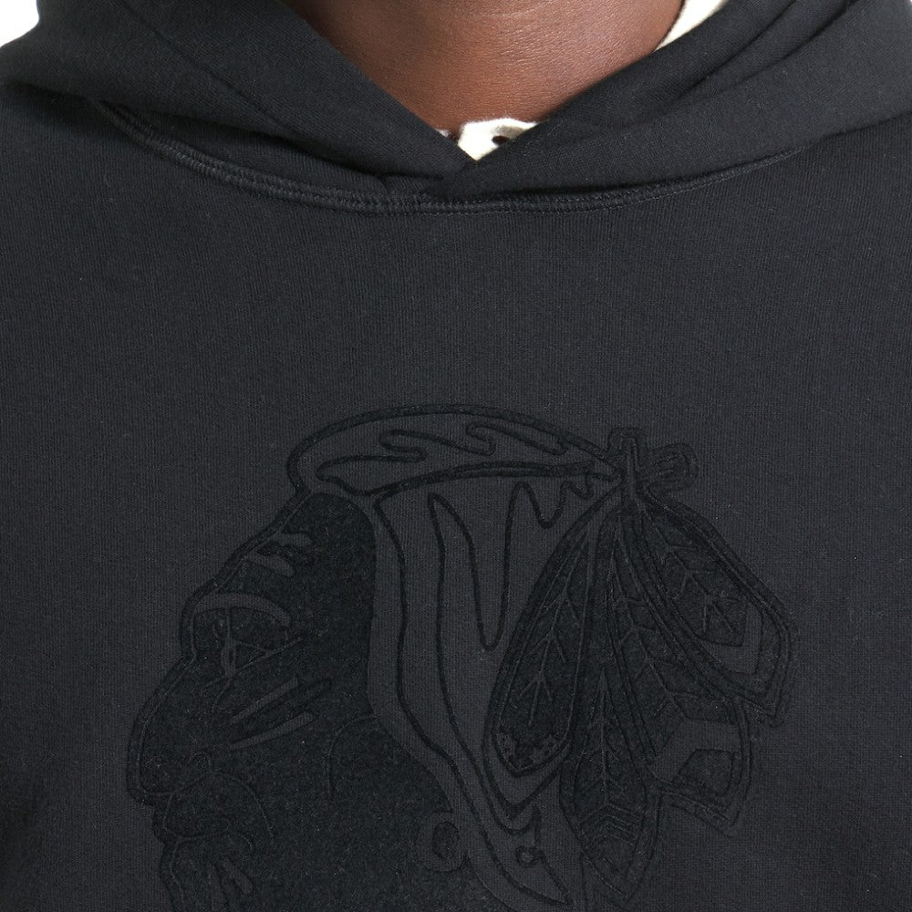 Chicago Blackhawks Todd Snyder by Fanatics Relaxed Canadian Fleece Hoodie - Black - NHL