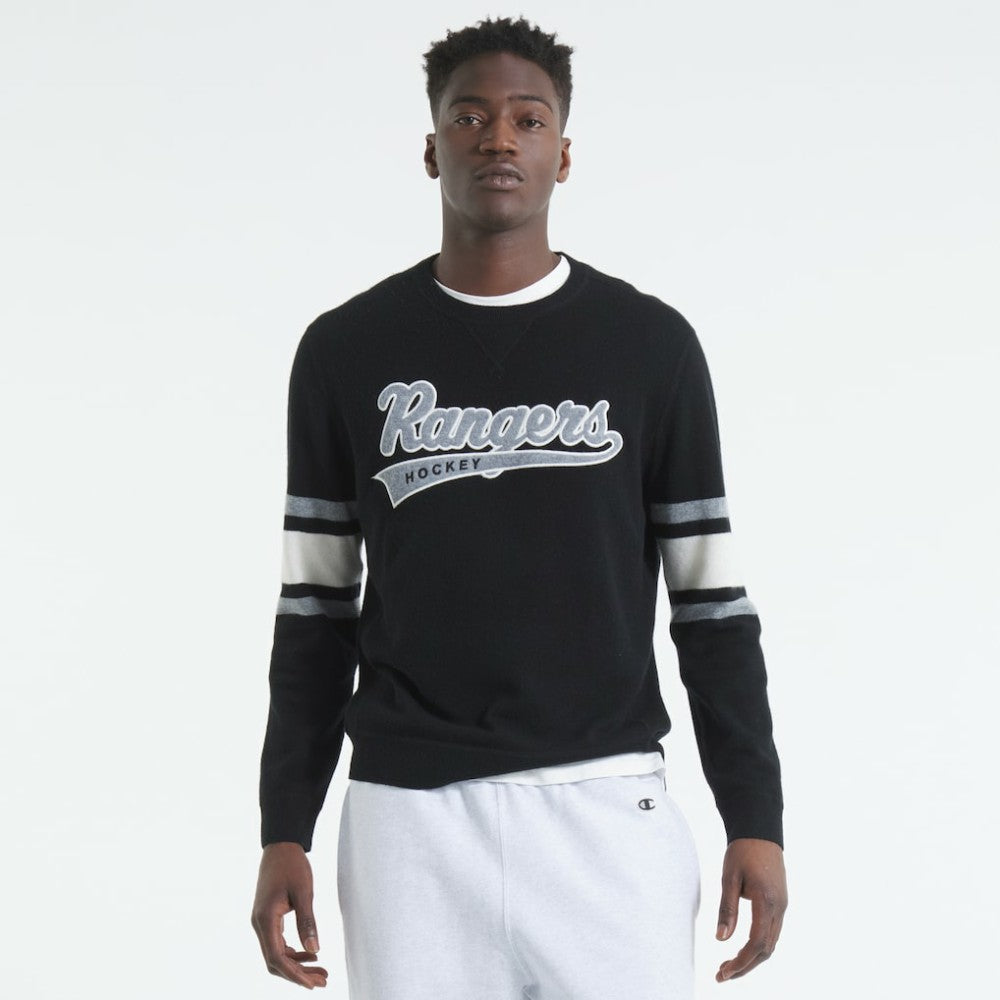 New York Rangers Todd Snyder by Fanatics Cashmere Crew Sweater - Black - NHL