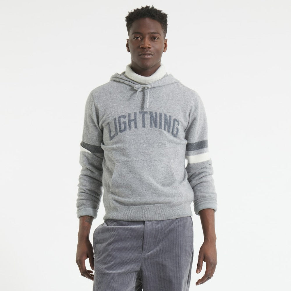 Tampa Bay Lightning Todd Snyder by Fanatics Cashmere Hooded Sweater - Athletic Heather Gray - NHL