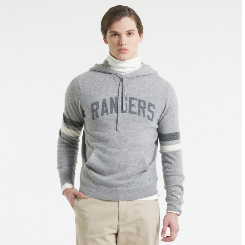 New York Rangers Todd Snyder by Fanatics Cashmere Hooded Sweater - Athletic Heather Gray - NHL