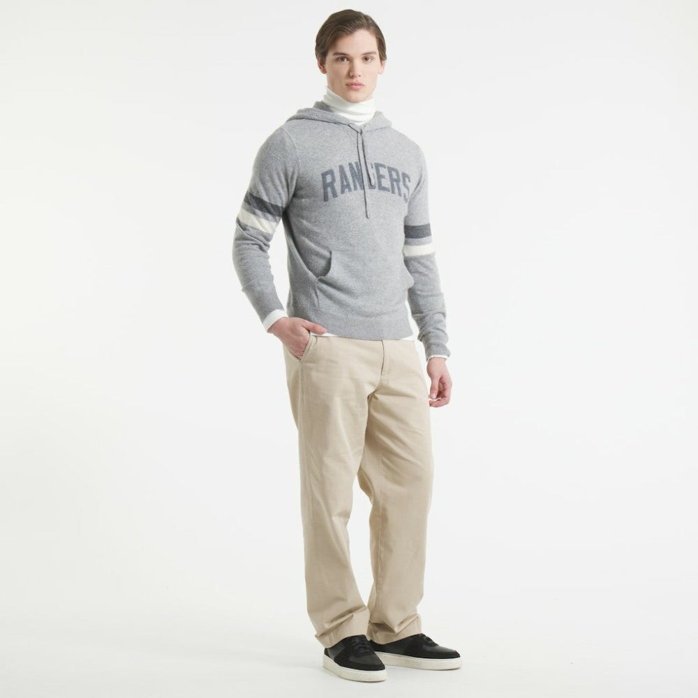 New York Rangers Todd Snyder by Fanatics Cashmere Hooded Sweater - Athletic Heather Gray - NHL