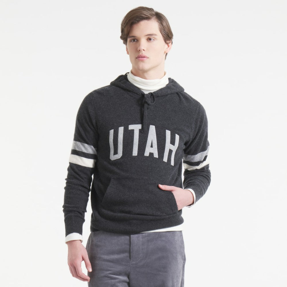 Utah Mammoth Todd Snyder by Fanatics Cashmere Hooded Sweater - Heather Black - NHL