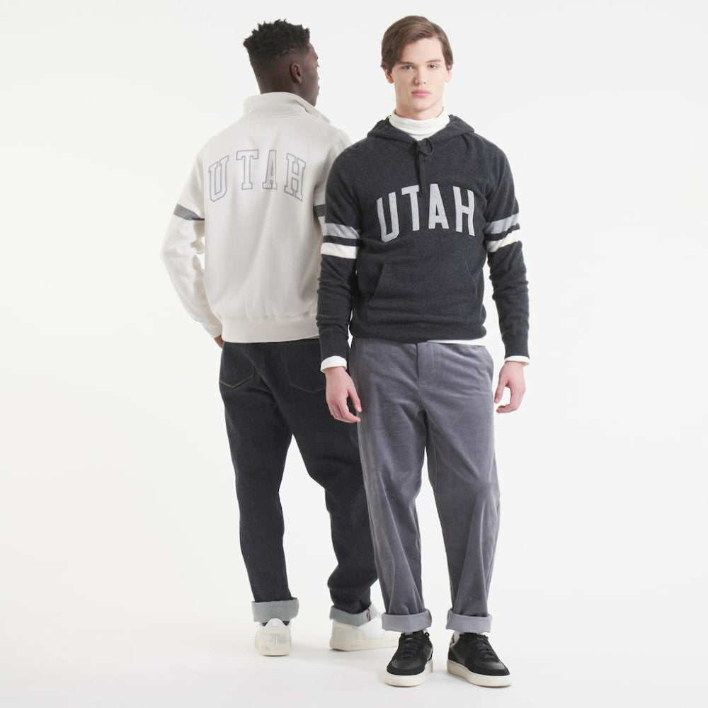 Utah Mammoth Todd Snyder by Fanatics Cashmere Hooded Sweater - Heather Black - NHL