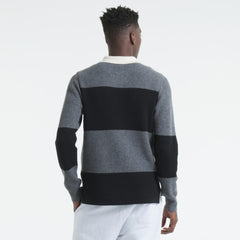 Chicago Blackhawks Todd Snyder by Fanatics Cashmere Rugby Sweater - Dark Heather Gray - NHL