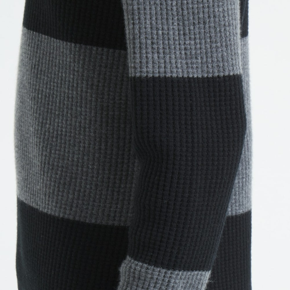 Chicago Blackhawks Todd Snyder by Fanatics Cashmere Rugby Sweater - Dark Heather Gray - NHL
