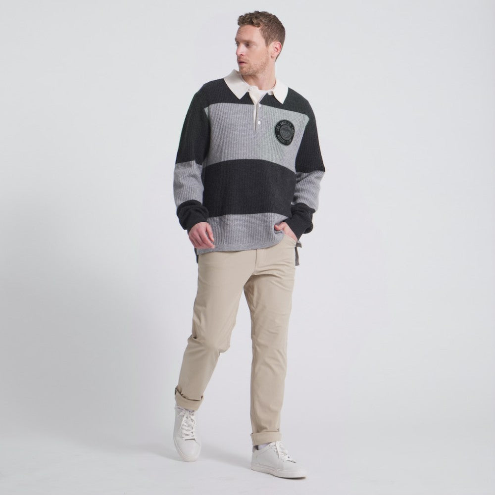 Los Angeles Kings Todd Snyder by Fanatics Cashmere Rugby Sweater - Athletic Heather Gray - NHL