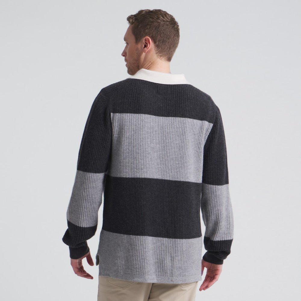 Los Angeles Kings Todd Snyder by Fanatics Cashmere Rugby Sweater - Athletic Heather Gray - NHL