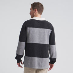 Los Angeles Kings Todd Snyder by Fanatics Cashmere Rugby Sweater - Athletic Heather Gray - NHL