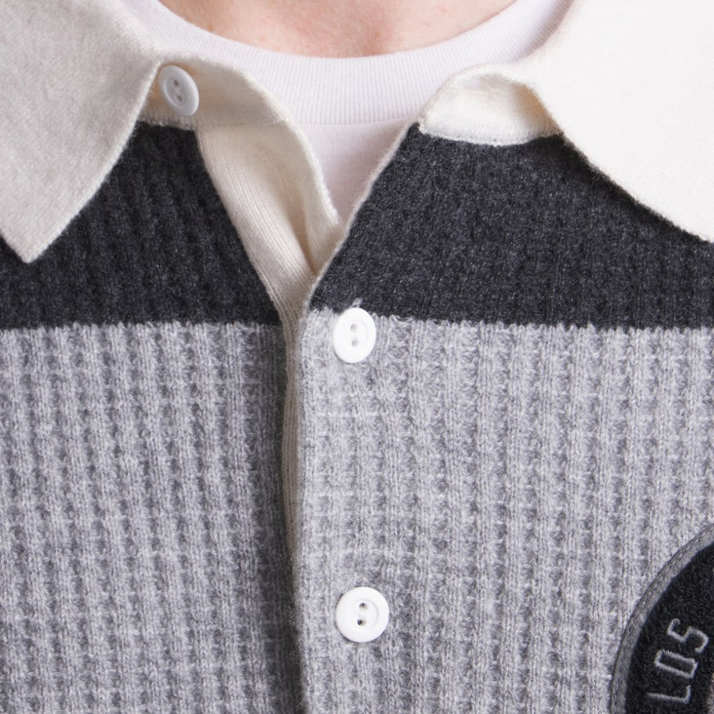 Los Angeles Kings Todd Snyder by Fanatics Cashmere Rugby Sweater - Athletic Heather Gray - NHL