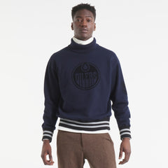 Edmonton Oilers Todd Snyder by Fanatics Relaxed Canadian Fleece Turtleneck - Navy - NHL