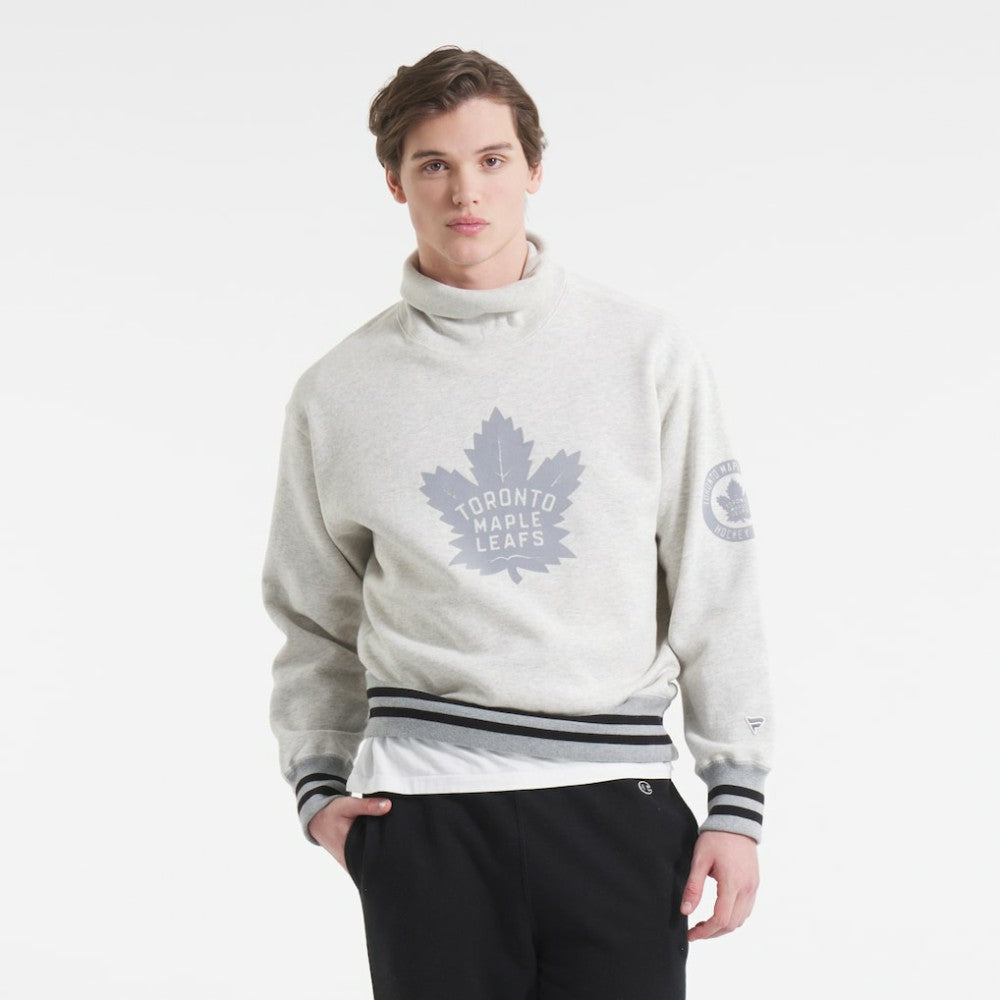 Toronto Maple Leafs Todd Snyder by Fanatics Relaxed Canadian Fleece Turtleneck - Heather Gray - NHL
