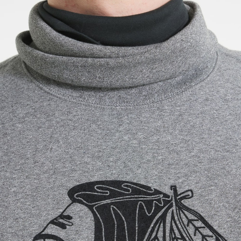 Chicago Blackhawks Todd Snyder by Fanatics Relaxed Canadian Fleece Turtleneck - Dark Heather Gray - NHL