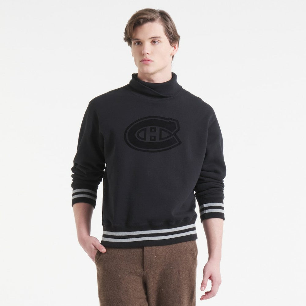Montreal Canadiens Todd Snyder by Fanatics Relaxed Canadian Fleece Turtleneck - Black - NHL