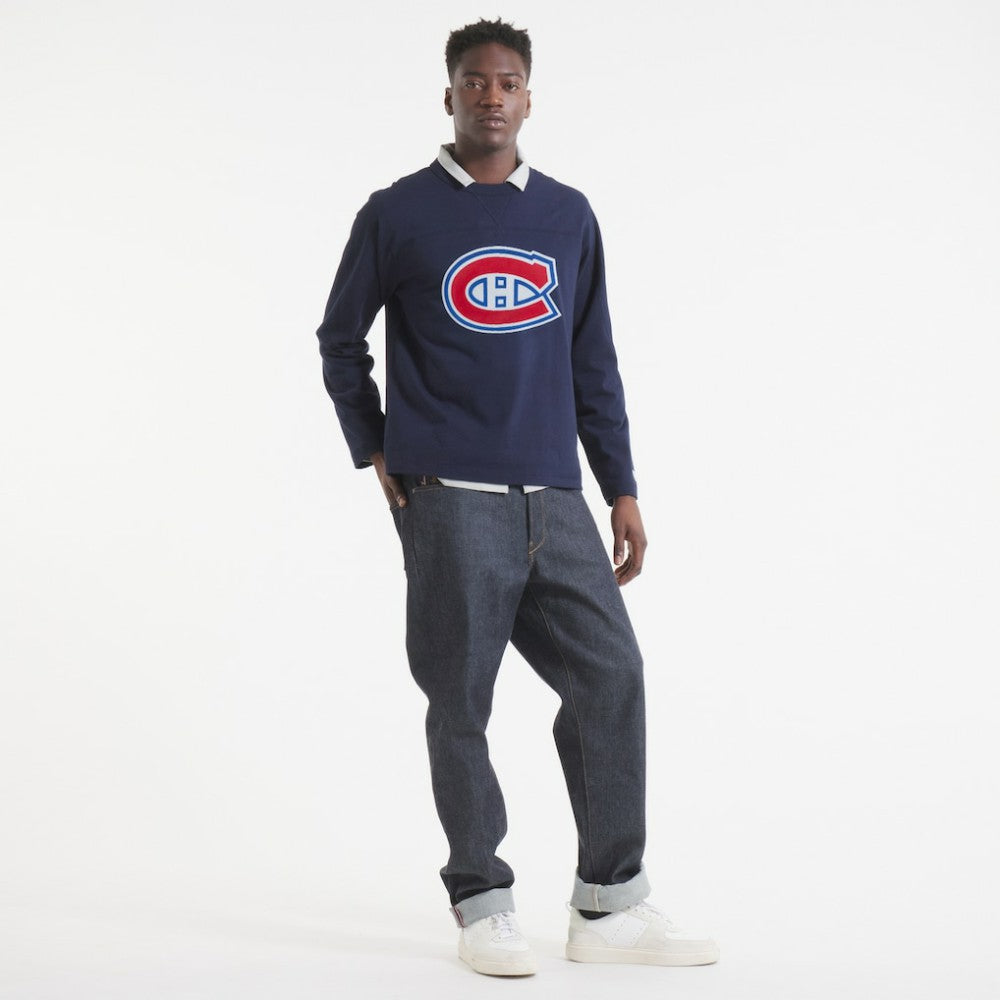 Montreal Canadiens Todd Snyder by Fanatics Heavyweight Football Jersey - Navy - NHL