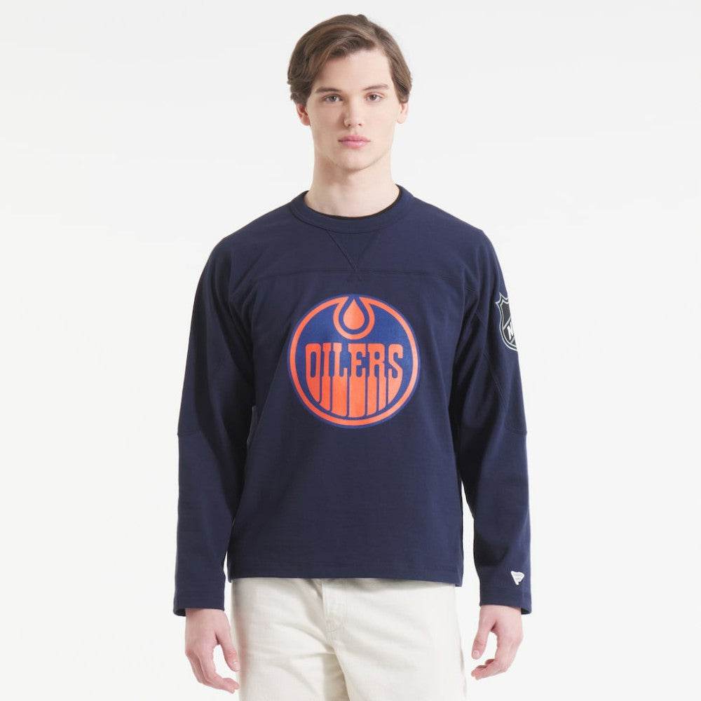 Edmonton Oilers Todd Snyder by Fanatics Heavyweight Football Jersey - Navy - NHL