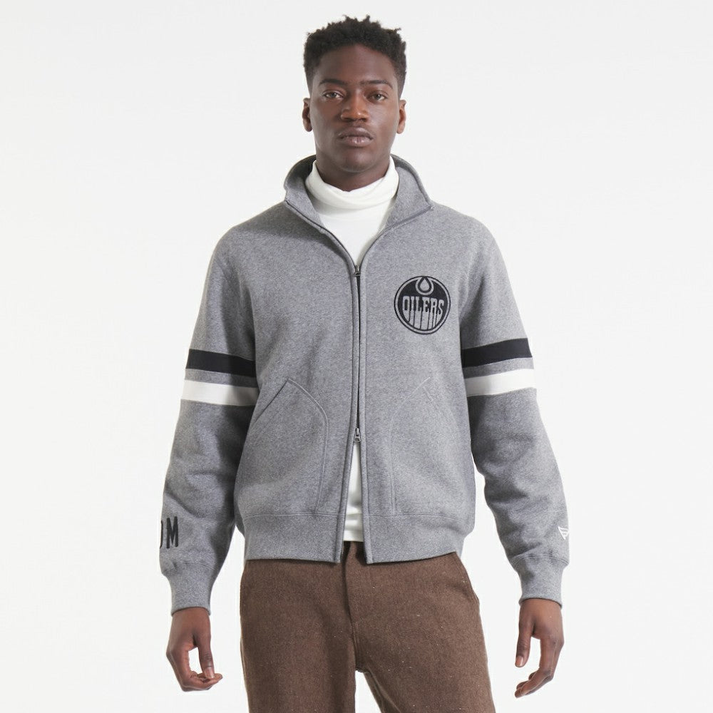 Edmonton Oilers Todd Snyder by Fanatics Full-Zip Fleece - Dark Heather Gray - NHL