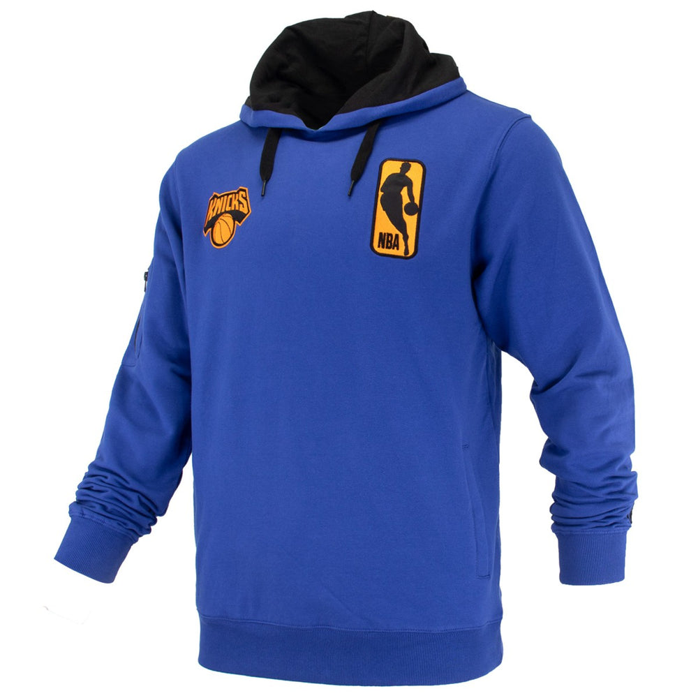 New York Knicks FISLL Unisex Logoman Shadow Collection Pullover Hoodie Blue - NBA