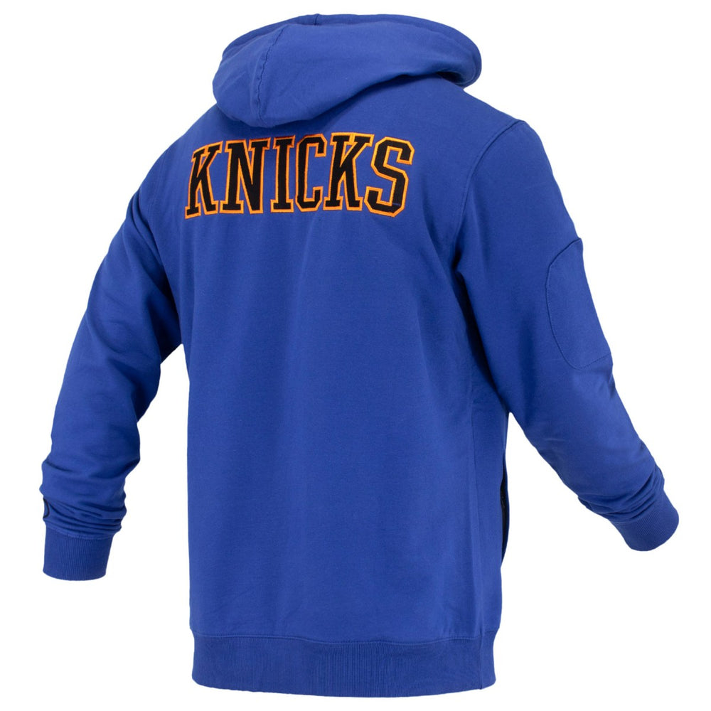 New York Knicks FISLL Unisex Logoman Shadow Collection Pullover Hoodie Blue - NBA