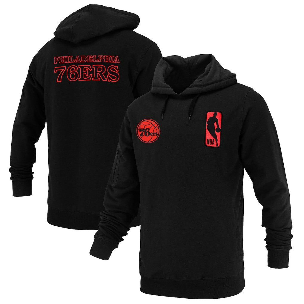 Philadelphia 76ers FISLL Unisex Logoman Shadow Collection Pullover Hoodie Black - NBA