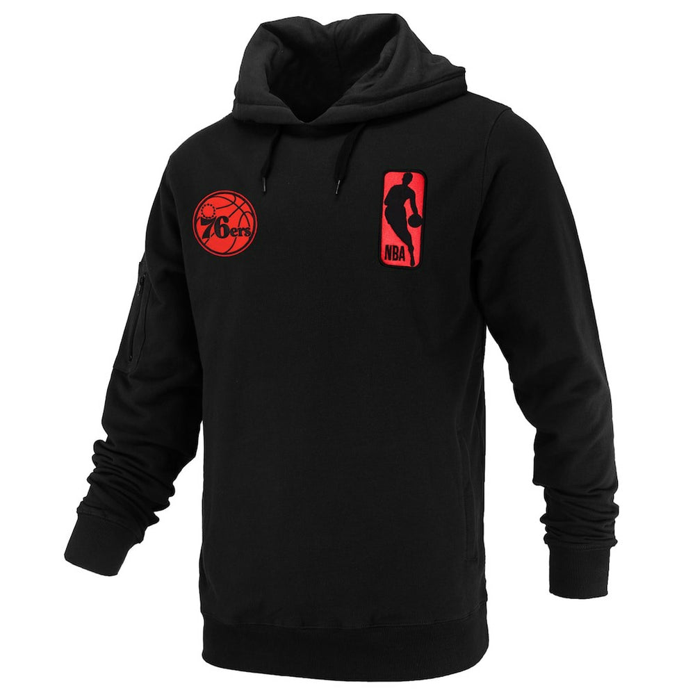 Philadelphia 76ers FISLL Unisex Logoman Shadow Collection Pullover Hoodie Black - NBA
