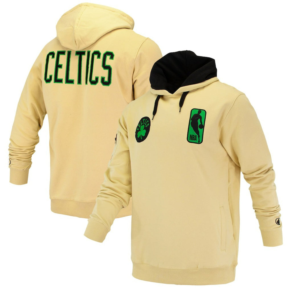 Boston Celtics FISLL Unisex Logoman Shadow Collection Pullover Hoodie Cream - NBA